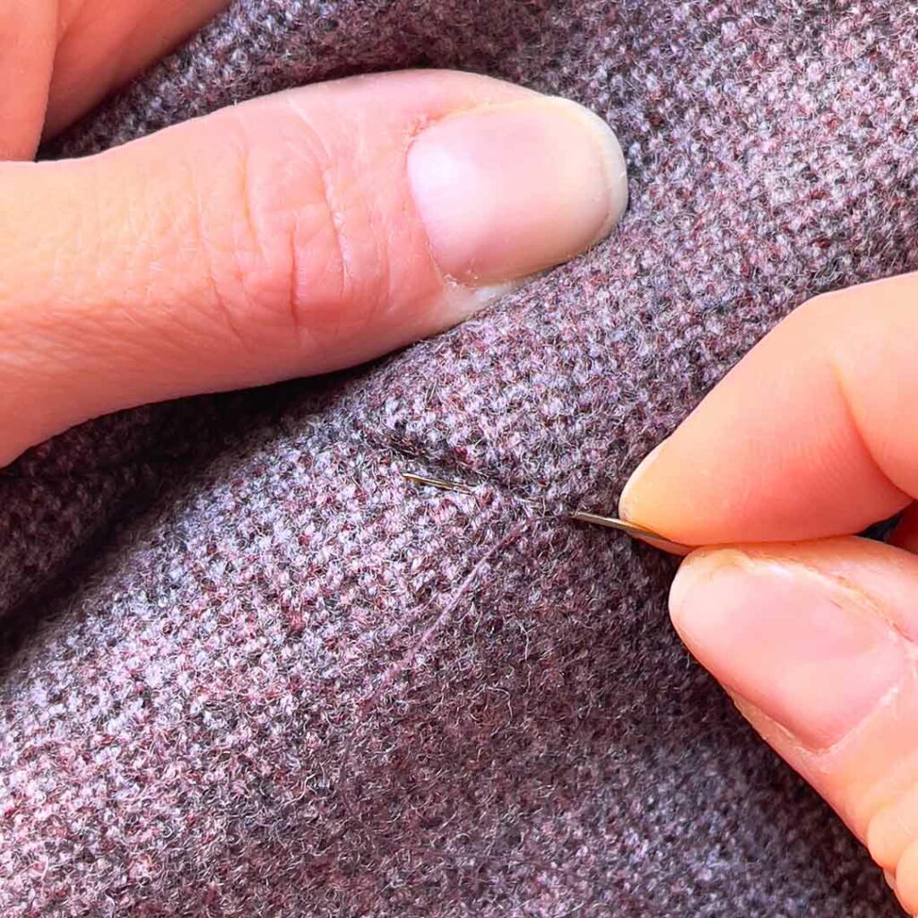 Handstiche: Staffierstich - Ausführung