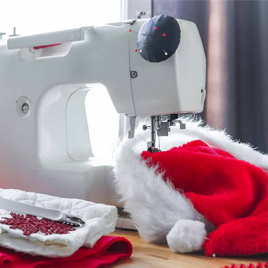 Nähmaschine Mütze Weihnachtsmann