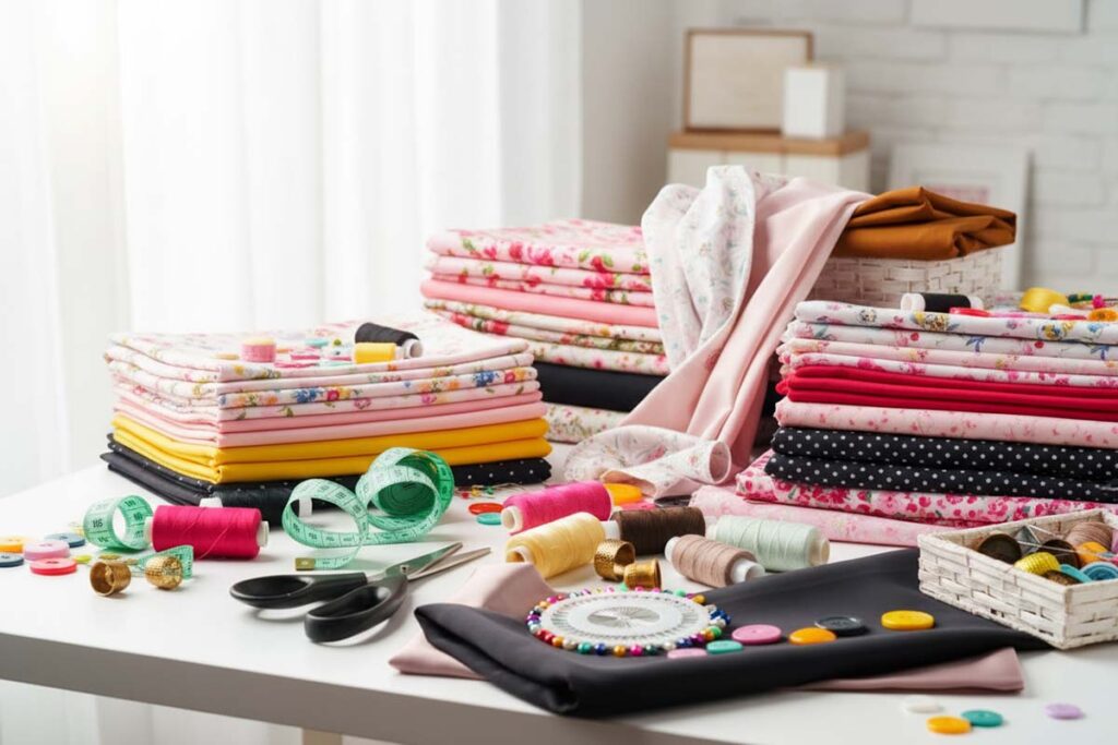Stoffe und Zutaten zum Nähen