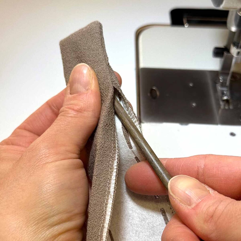 Essstäbchen zum Ausformen von Ecken beim Nähen